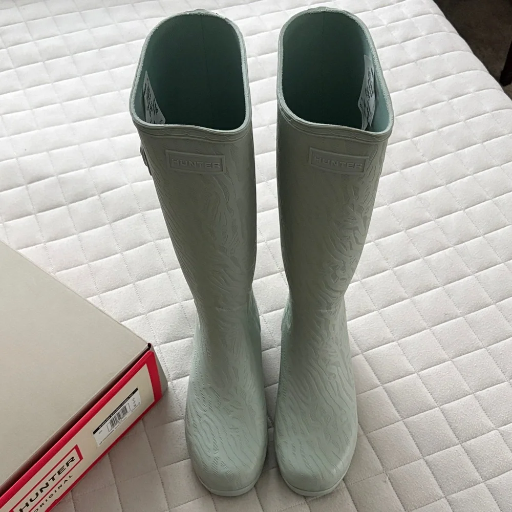 Hunter Women's Org Ref Fit Boot Seaspray/Light Green Rain Boots - Picture 3 of 8